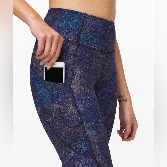 Lululemon Fast and Free High-Rise Crop II – Polar Lights Blue Multi – Size 6 - Picture 4 of 4